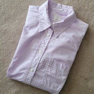 GAP Plaid Button Down Shirt Purple White Women's Size XS